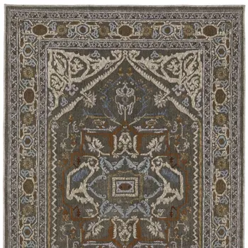 10' X 13' Blue And Green Medallion Area Rug