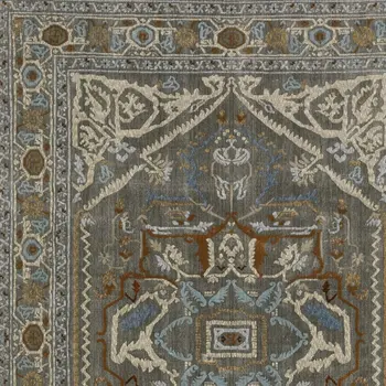8' X 11' Blue And Green Medallion Area Rug