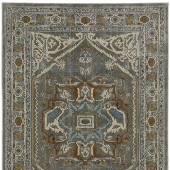 8' X 11' Blue And Green Medallion Area Rug