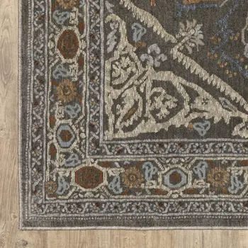 8' X 11' Blue And Green Medallion Area Rug