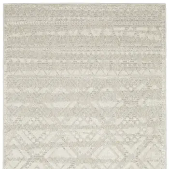 5' X 8' Beige And Ivory Tribal Area Rug