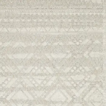 7' X 10' Beige And Ivory Tribal Area Rug