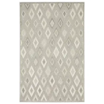 5' X 8' Beige And Gray Diamond Area Rug