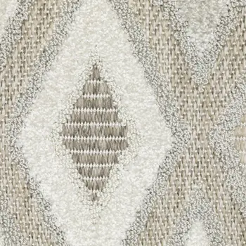 10' X 13' Beige And Gray Diamond Area Rug