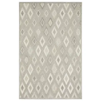 8' X 11' Beige And Gray Diamond Area Rug