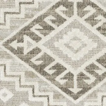 10' X 13' Beige And Brown Tribal Area Rug