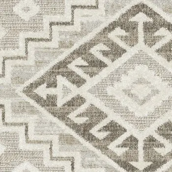 7' X 10' Beige And Brown Tribal Area Rug