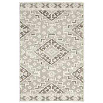 8' X 11' Beige And Brown Tribal Area Rug