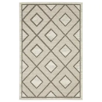 10' X 13' Beige And Brown Geometric Area Rug