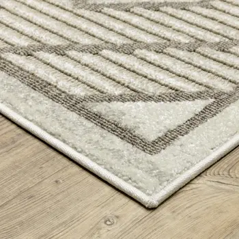 10' X 13' Beige And Brown Geometric Area Rug