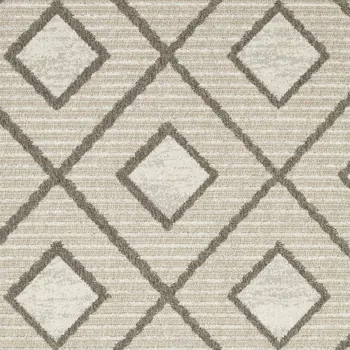 7' X 10' Beige And Brown Geometric Area Rug