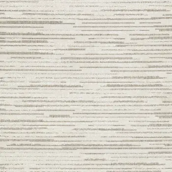 7' X 10' Ivory And Brown Striped Distressed Area Rug