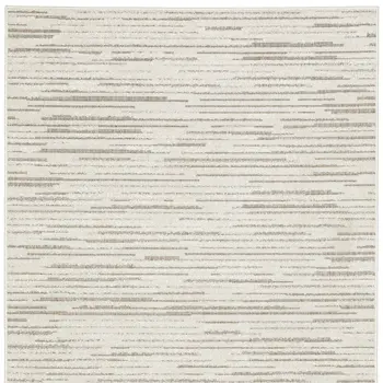 7' X 10' Ivory And Brown Striped Distressed Area Rug