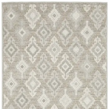 5' X 8' Beige And Gray Oriental Area Rug