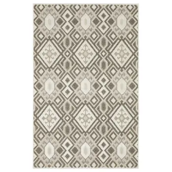 5' X 8' Brown And Beige Tribal Area Rug