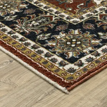 10' X 13' Red Oriental Area Rug With Fringe