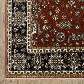 10' X 13' Red Oriental Area Rug With Fringe