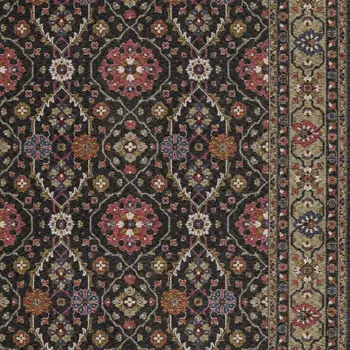 4' X 6' Charcoal And Pink Oriental Area Rug With Fringe