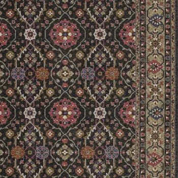 5' X 8' Charcoal And Pink Oriental Area Rug With Fringe