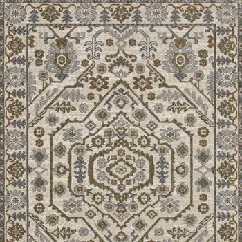 8' X 11' Ivory And Rust Floral Area Rug With Fringe