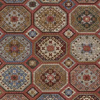 8' X 11' Pink And Red Medallion Area Rug With Fringe