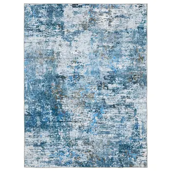 4' X 6' Ivory Abstract Distressed Area Rug