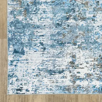 4' X 6' Ivory Abstract Distressed Area Rug