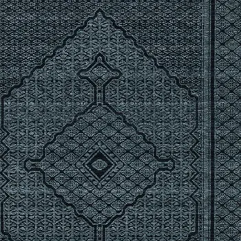 7' X 10' Blue And Teal Medallion Area Rug With Fringe