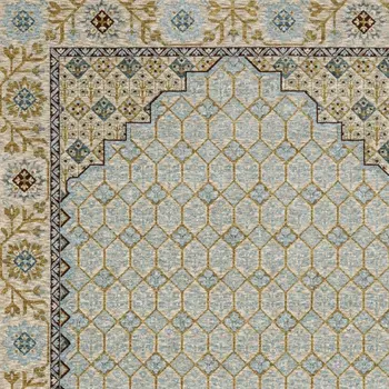 10' X 13' Gold Oriental Area Rug With Fringe
