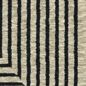 8' X 11' Beige Geometric Area Rug With Fringe