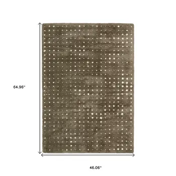 4' X 6' Brown And Ivory Geometric Area Rug