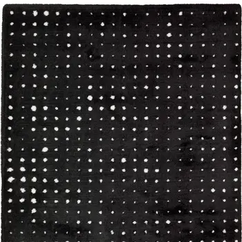 7' X 10' Black And Ivory Geometric Area Rug