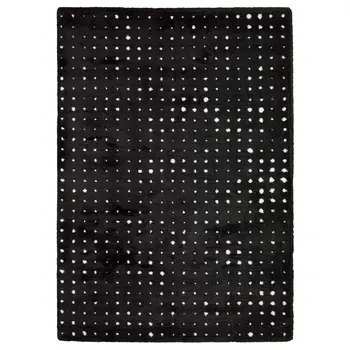 8' X 11' Black And Ivory Geometric Area Rug
