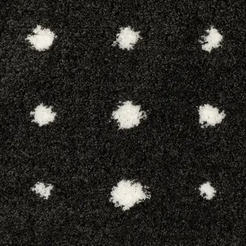 8' X 11' Black And Ivory Geometric Area Rug