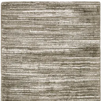 4' X 6' Brown And Ivory Striped Distressed Area Rug