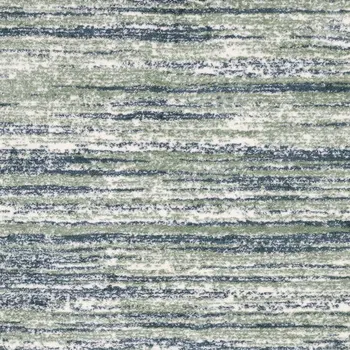 5' X 8' Blue And Green Striped Distressed Area Rug