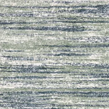 7' X 10' Blue And Green Striped Distressed Area Rug