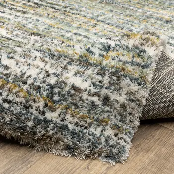 10' X 13' Green And Blue Geometric Area Rug