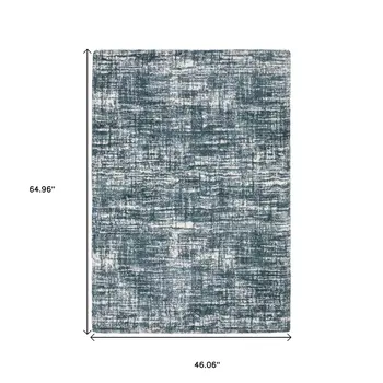 4' X 6' Gray And Ivory Geometric Area Rug
