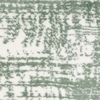 10' X 13' Green And Ivory Abstract Area Rug