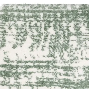 7' X 10' Green And Ivory Abstract Area Rug