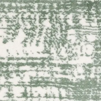 8' X 11' Green And Ivory Abstract Area Rug