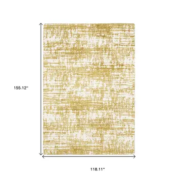 10' X 13' Gold And Ivory Abstract Area Rug