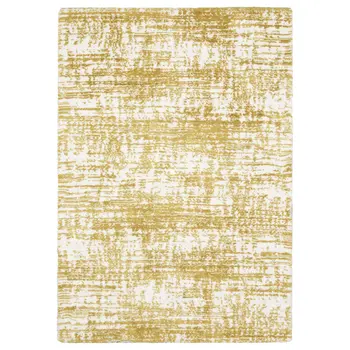 4' X 6' Gold And Ivory Abstract Area Rug