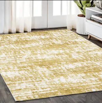 5' X 8' Gold And Ivory Abstract Area Rug