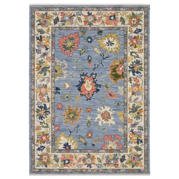 2' X 3' Gray And Light Gray Oriental Area Rug With Fringe