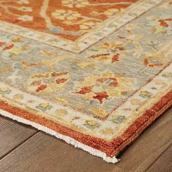 2' X 3' Red And Gray Wool Oriental Hand Knotted Area Rug