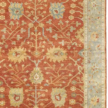 2' X 3' Red And Gray Wool Oriental Hand Knotted Area Rug