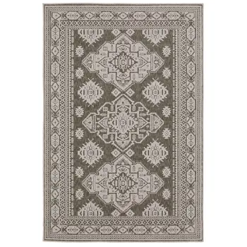 4' X 6' Gray Medallion Area Rug