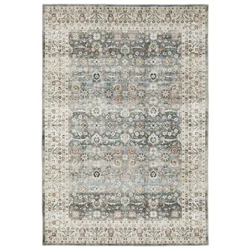 4' X 6' Gray And Ivory Oriental Distressed Area Rug